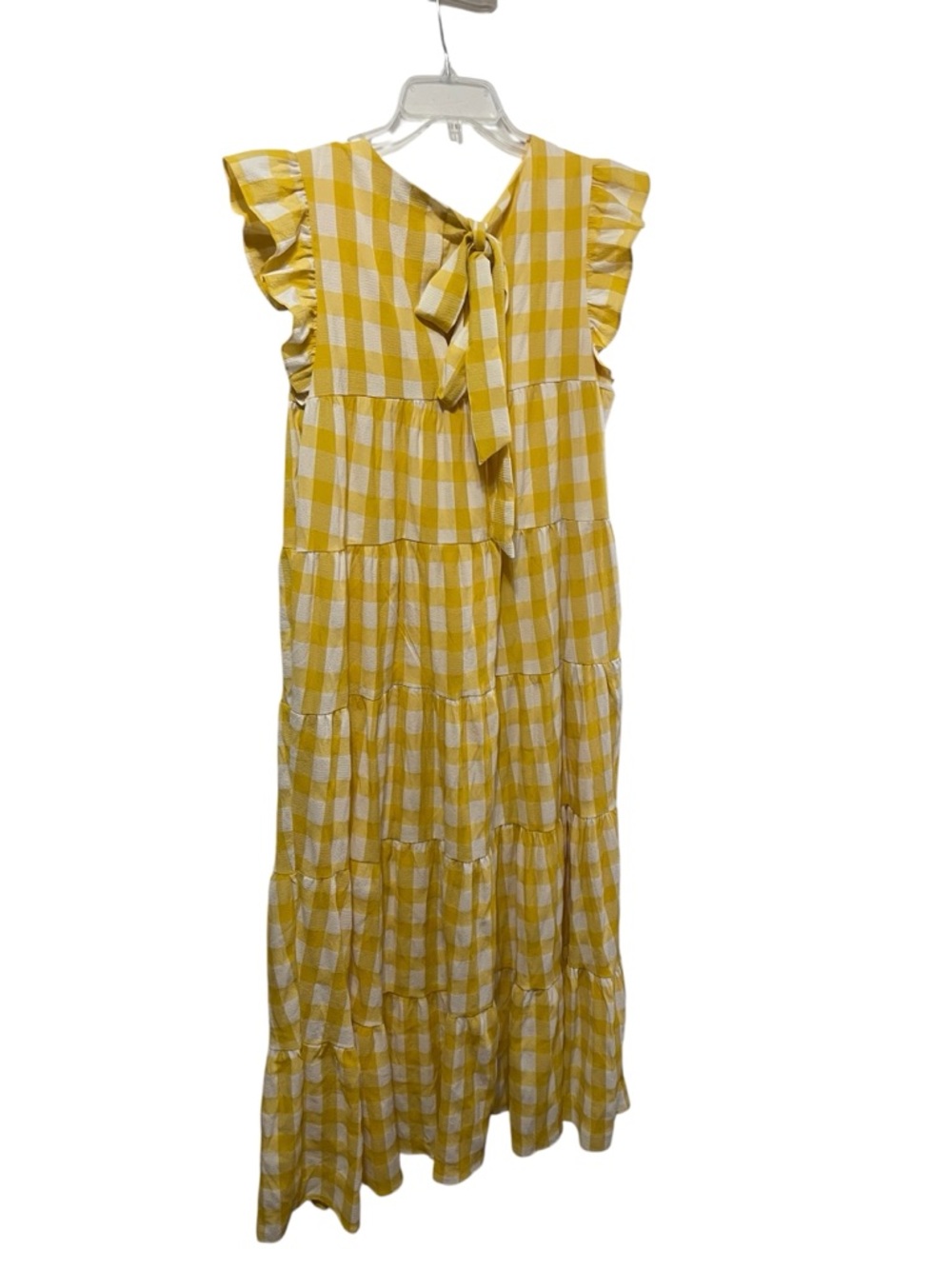 English Factory Sweet gingham yellow tiered baby doll maxi dress size M - Picture 4 of 16